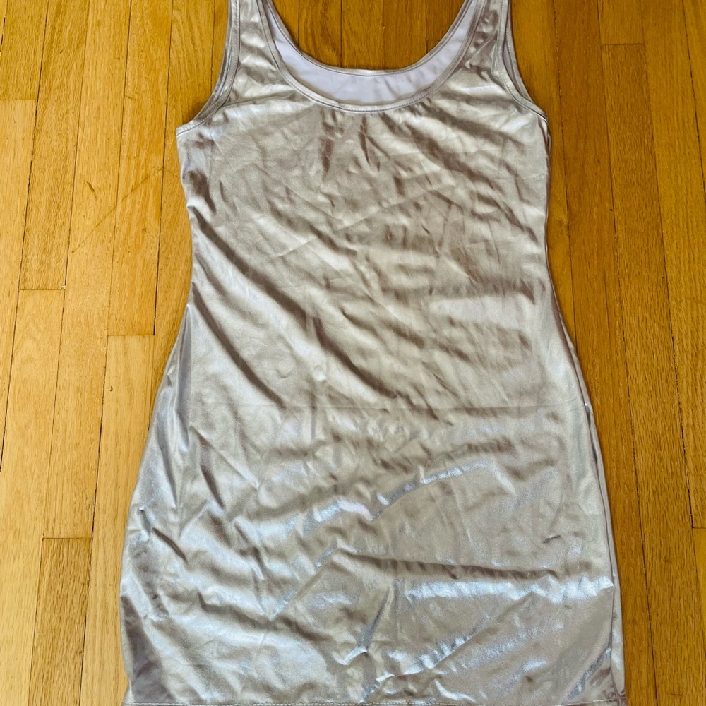 Shimmering Silver Sleeveless Dress